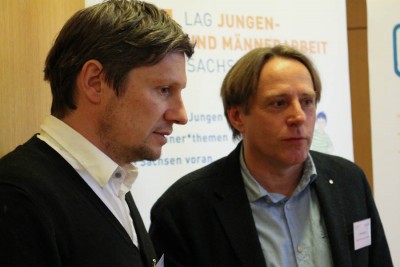 Jan Schweinsberg von der Fachstelle Blaufeuer und Peter Wild von der Landesarbeitsgemeinschaft Jungenarbeit Sachsen sind die massgeblichen Organisatoren des Fachtages