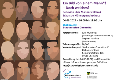 Flyer mit Motiv und Schrift