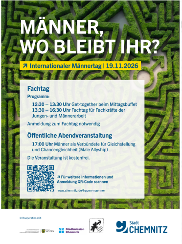 Plakat Internationaler M&auml;nnertag Chemnitz 19.11.2026